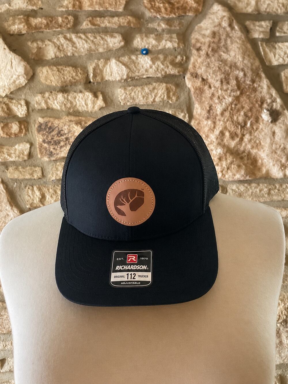 New! Black Buck Deer Trucker Hat - Richardson 112 Mesh Hat